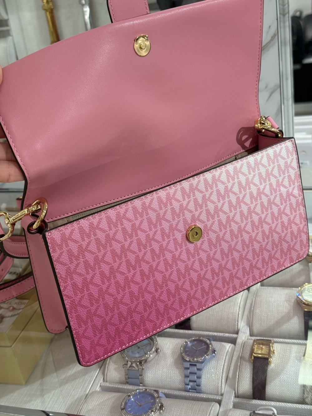 MICHAEL KORS Greenwich Medium Signature Logo Convertible Shoulder - Picture 3 of 8